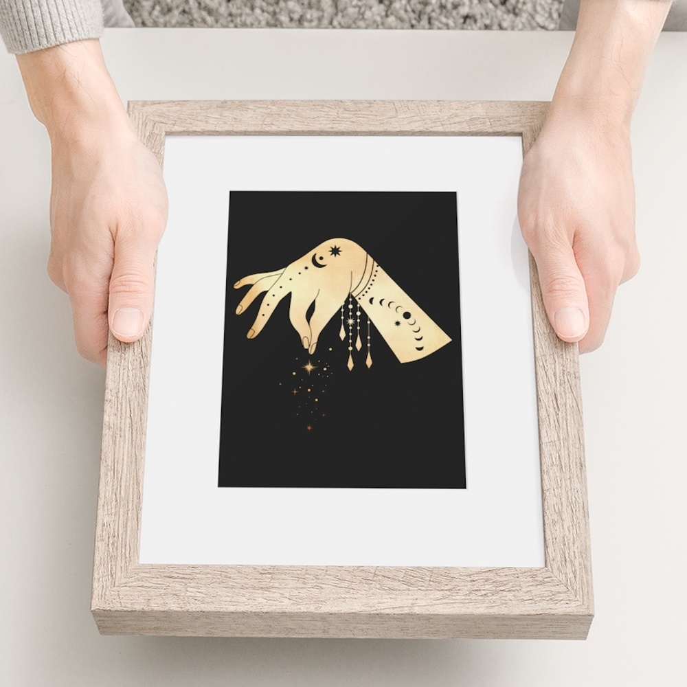 Wall Art Esoteric Celestial Mystic Hands Print Poster Unframed - Picture 3 of 5